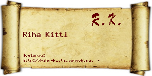Riha Kitti névjegykártya